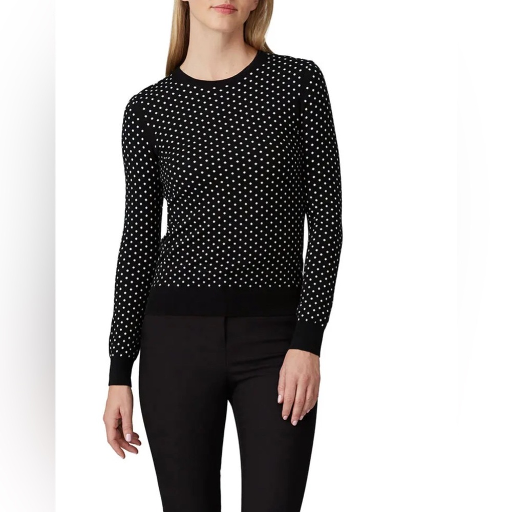 Theory Black and White Polka Dot Sweater